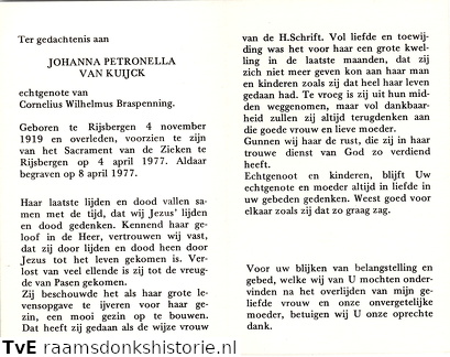 Johanna Petronella van Kuijck- Cornelius Wilhelmus Braspenning